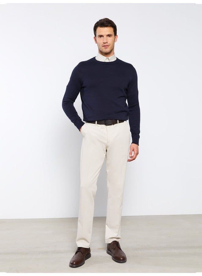 Crew Neck Long Sleeve Men's Knitwear Sweater thumbnail 2