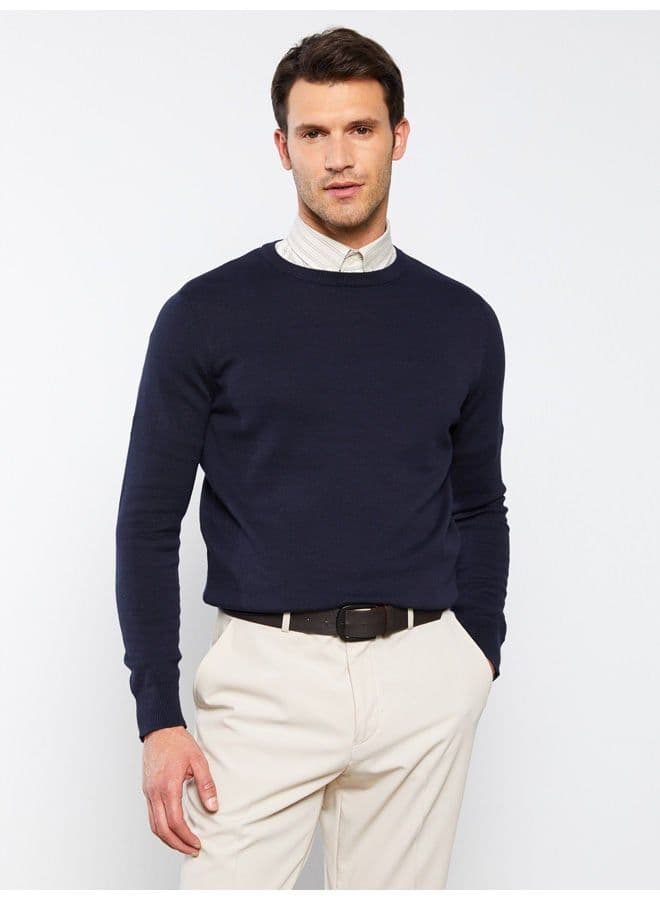 Crew Neck Long Sleeve Men's Knitwear Sweater thumbnail 4