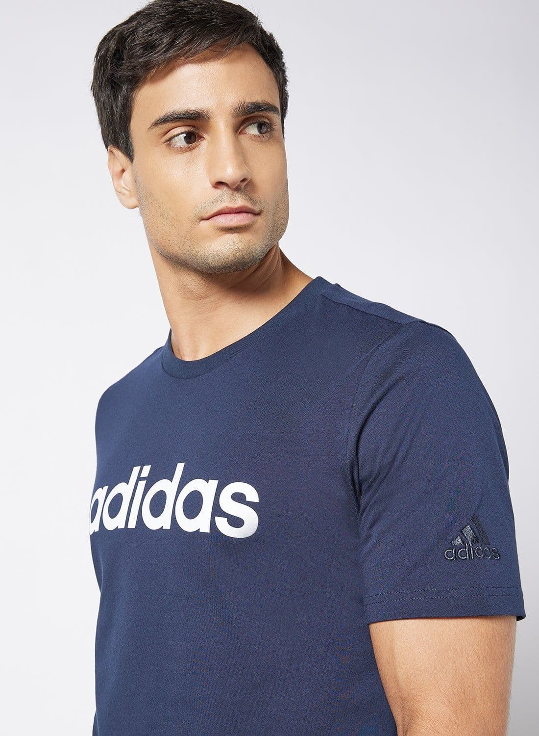 Essentials Embroidered Linear Logo T-Shirt Navy thumbnail 4