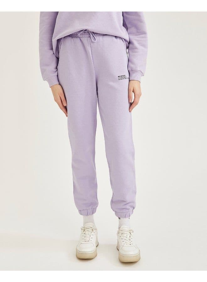Relaxed Fit Knitted Joggers Lilac thumbnail 2