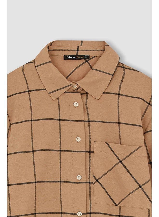 Woman Brown Long Sleeve Tunic LT.CAMEL thumbnail 3